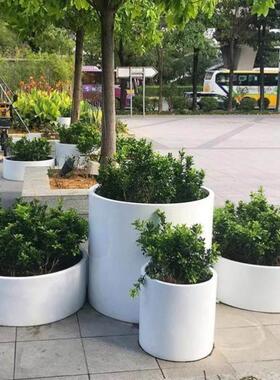 户外铁艺圆柱形花箱组合餐厅花槽隔断花架奶茶店咖啡厅外摆花盆坛