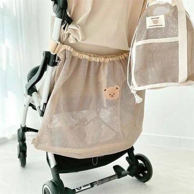 Reusable Stroller Hanging Bag Summer Mesh Stroller Bag Nappy