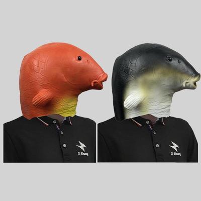 搞笑金鱼动物头套面具化妆舞会可爱乳胶头饰万圣节日派对恶搞道具