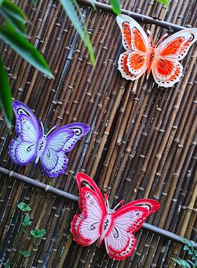 花园庭院仿真动物摆件铁艺蝴蝶挂饰创意别墅装饰树上壁挂园艺景观