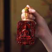 小叶紫檀木雕大日如来佛祖木质文玩工艺品车挂吊坠手把件直播礼品