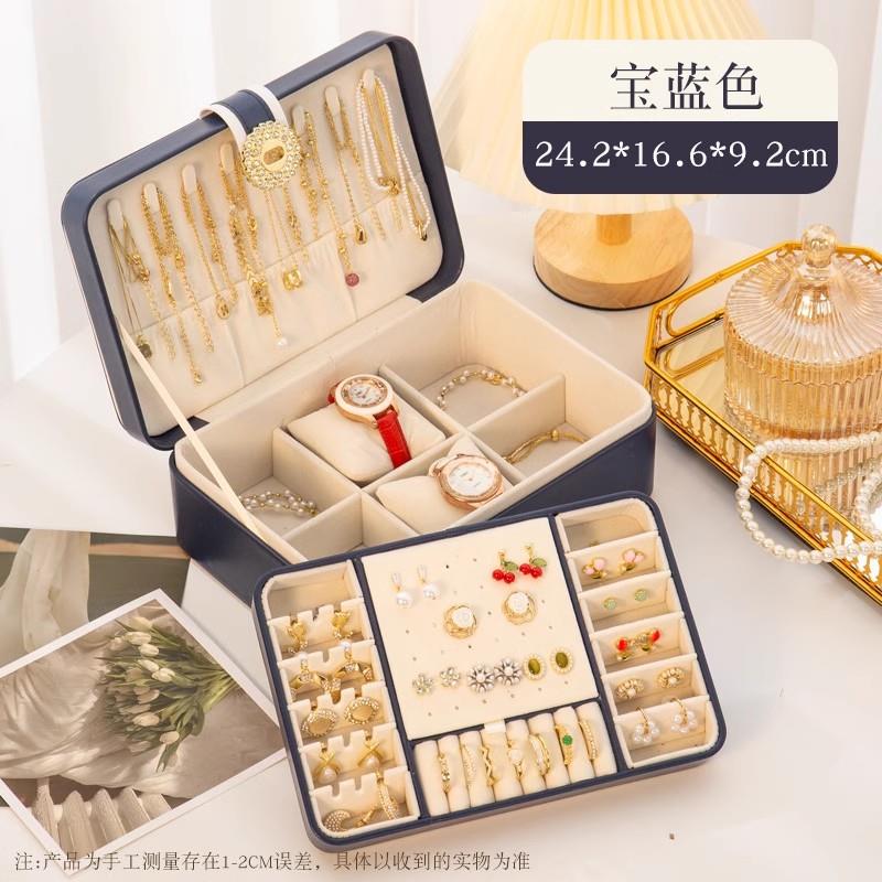 正品放金的首饰防氧化珠宝饰品耳环三金盒手五金收纳黄盒带锁高档图片