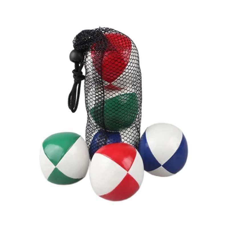 亚马逊爆款PU四面弹力杂耍球 专业杂技表演杂耍拓展训练皮革沙包