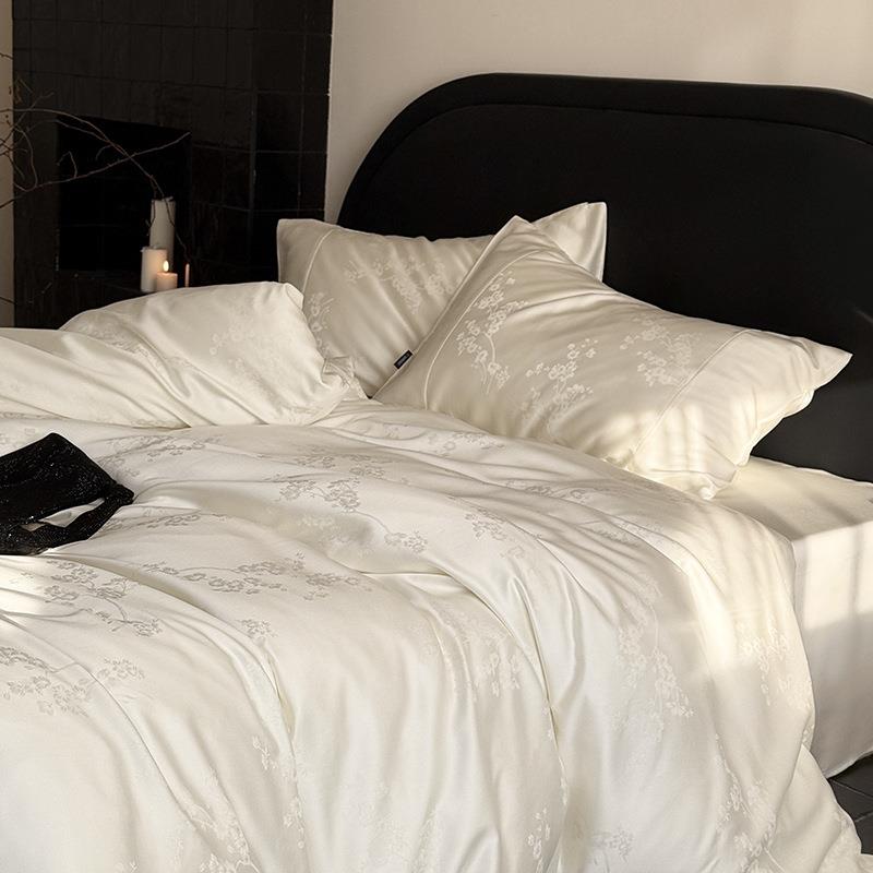 清新6s兰0精天丝提花四件套夏季凉感丝莱赛尔床单LB床上小滑用品1