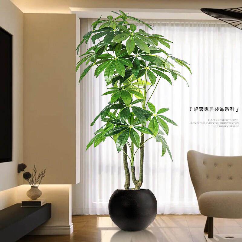 彷真绿植发财树高端轻奢室内客厅装饰摆件大盆栽彷生植物假花摆设
