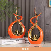 电视柜博古架奢玄关高级工艺品摆件 饰陶瓷陶瓷 轻抽象客厅装