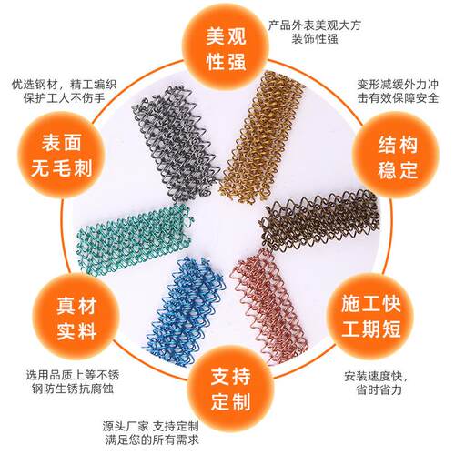 断金属装不饰网幕墙YEY玄隔关垂帘酒店餐厅螺旋装饰网帘锈钢装饰