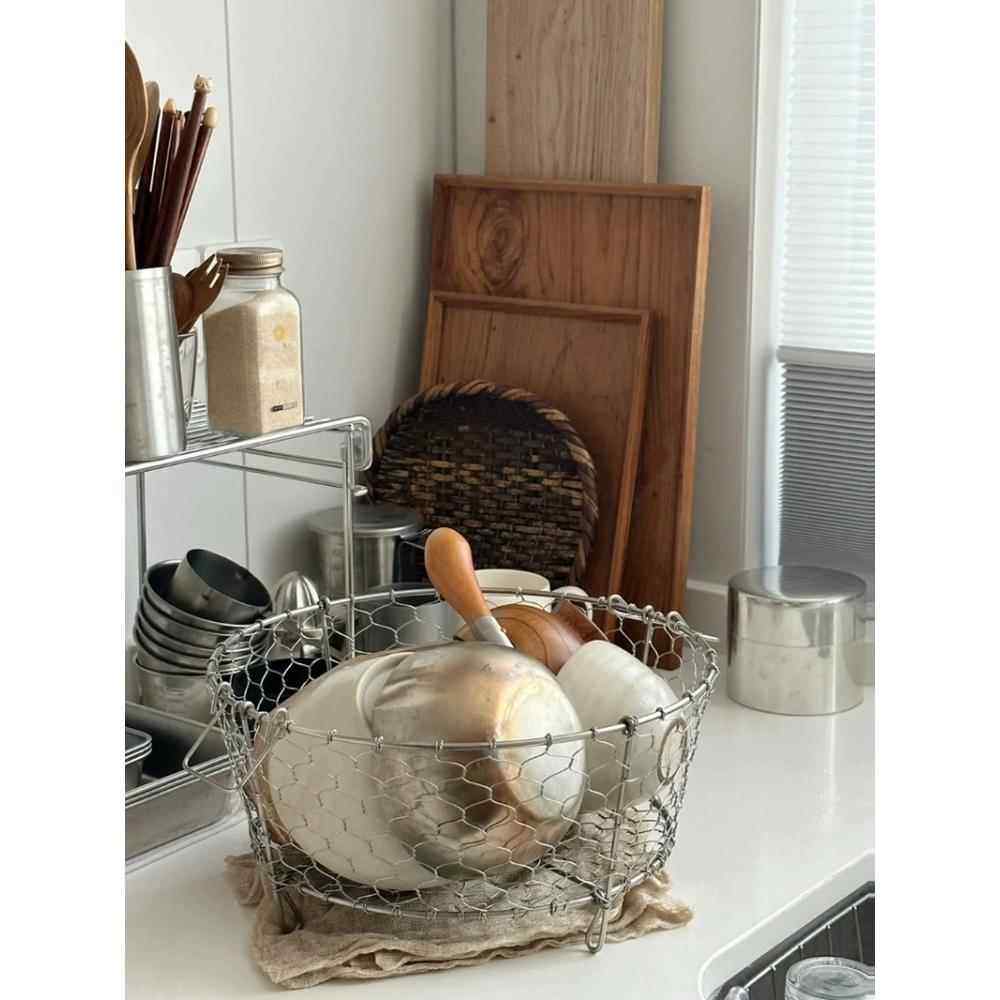 304不锈钢沥水篮日式手工编织收纳篮碗碟水果收纳筐零食储物篮子,餐饮具,洗菜盆/沥水篮/漏水筛,淘宝优惠券,粉丝福利购,淘宝优惠卷