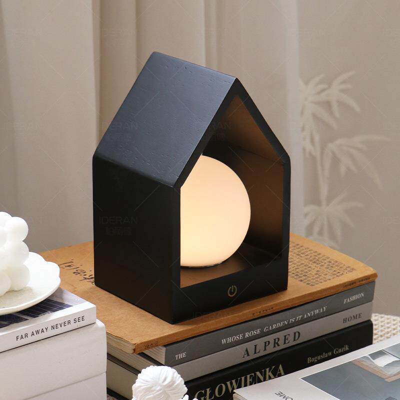 法式中古台灯复古实木简约高级感装饰卧室床头充电氛围led小夜灯