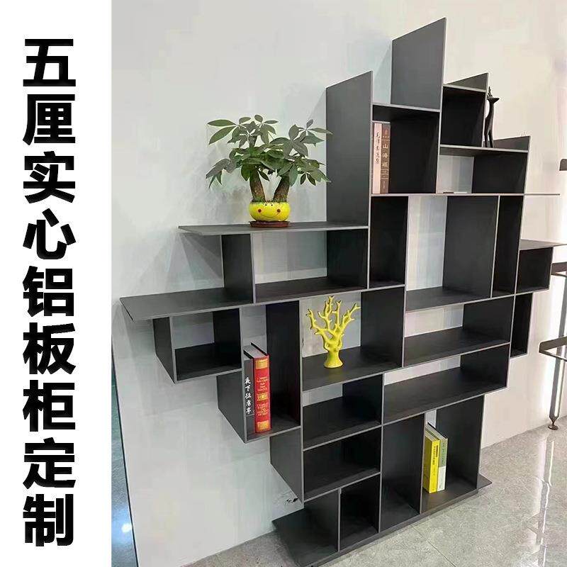 电视柜壁龛嵌入式金属酒柜铝板柜墙铝合金书柜家居收纳发光背板