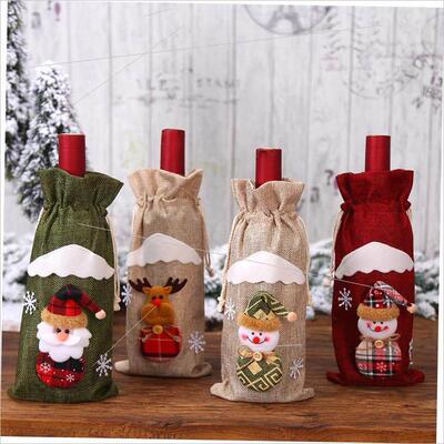 Christmas burlap old man red wine bottle sleeve酒瓶套