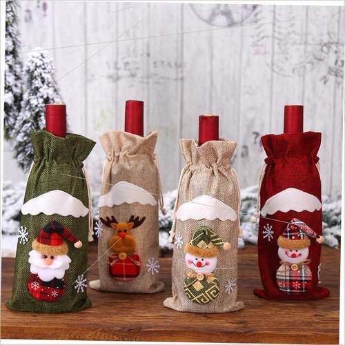 Christmas burlap old man red wine bottle sleeve酒瓶套