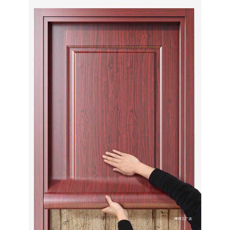 门贴纸木门翻新贴纸壁纸自粘门贴改造遮丑旧门防水木纹高级感装饰