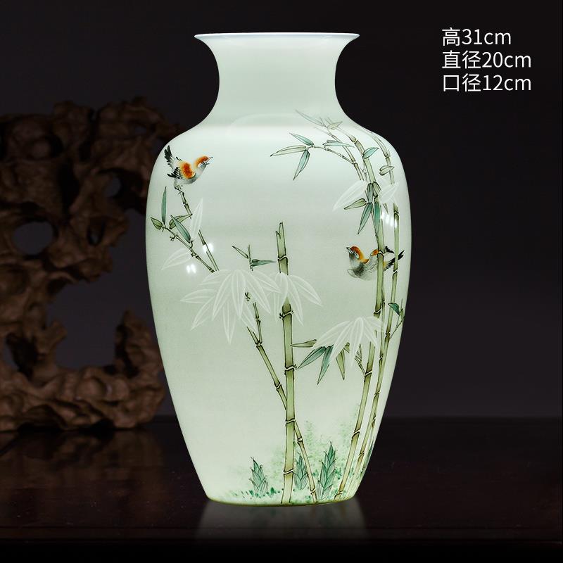 高档景德艺镇陶瓷大师手绘粉彩花瓶居插花客厅家玄关博架装饰工古