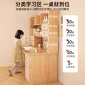 书架书桌一桌学生学习写字桌家678用体卧带室抽屉脑桌电办公桌学