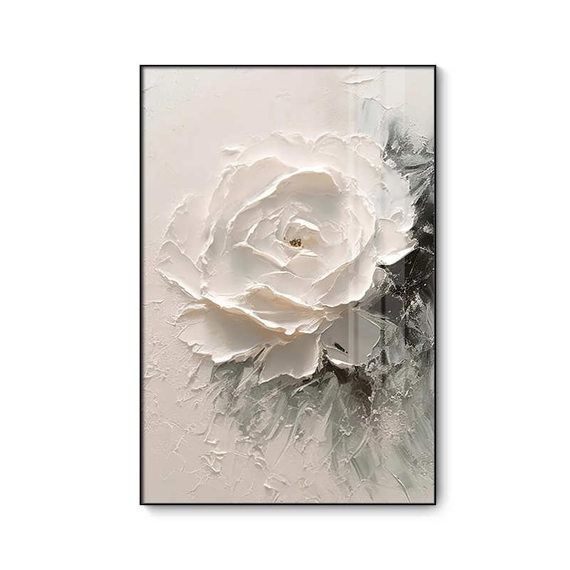 装饰画定制客厅玄关背景墙挂画卧室壁画玫瑰高级感仿油画花卉抽象图片