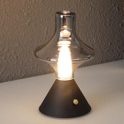 酒吧咖啡餐厅北欧简约复古充电玻璃桌灯设计师夜灯充电装饰台灯