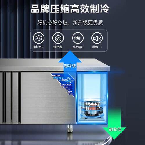 平冷柜冷藏保鲜工作台冰柜商用家用冰箱冷柜操作台双温冷冻不锈钢