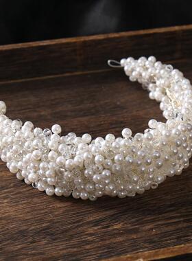 Crystal Pearl Hair Band And Women Catwalk Exaggerated party