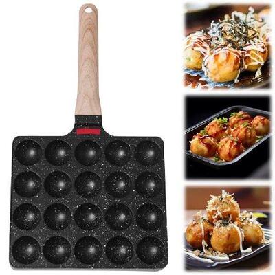 Nonstick Takoyaki Pan 20 Compartment Holes Takoyaki Grill