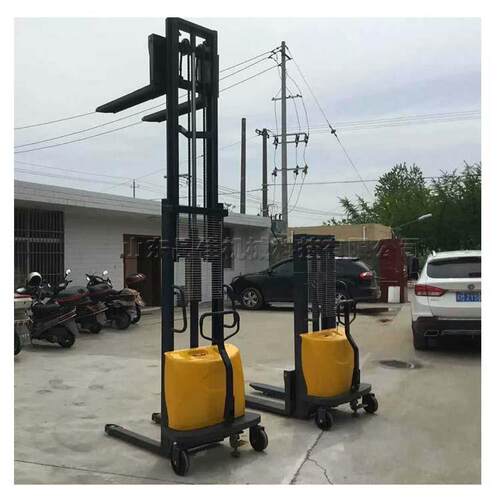 液压电动手推式堆高车 货物运输升降式堆高设备 仓储物料运输设备