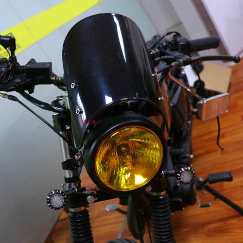 摩托车挡风板覆古改装GN/CG125小风挡大灯前挡板挡风玻璃保护板罩