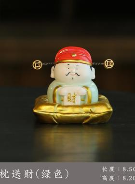 高档金枕送财财爷小摆件用办室财神桌面装饰品招财开业神乔公迁家