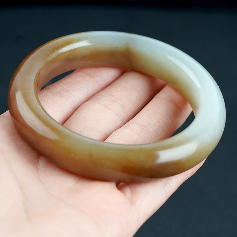 和田玉手镯女款糖白玉女款俄料玉镯子特价山料天然真玉手镯正品