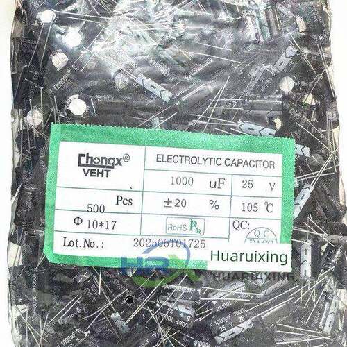 25V1000UF 10*17mm CHONGX直插电解电容 现货全新 500个=53元