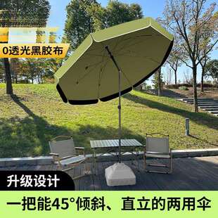 梵砂遮阳伞摆摊专用雨伞可倾斜大型户外太阳伞庭院伞雨棚双层黑胶