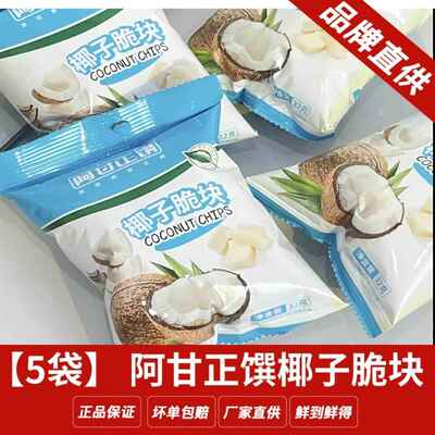 【5袋】 阿甘正馔海南椰子脆块椰干片烘烤椰片零食小吃果干32g
