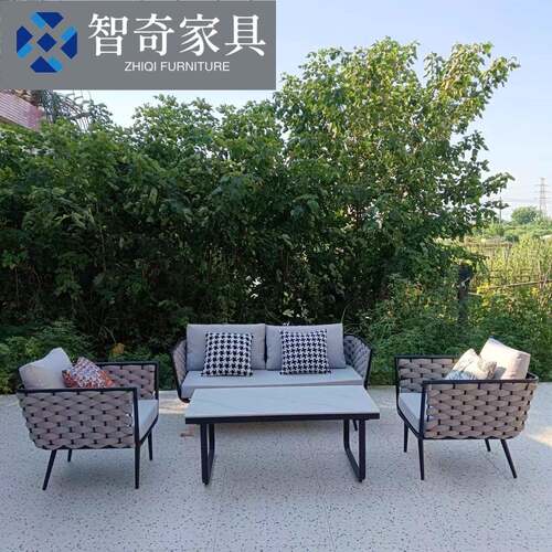 户外沙发庭院设计师藤编家具酒店民宿藤椅沙发室外露天藤条沙发椅