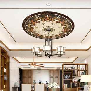 客厅天花板吊顶拼花贴纸欧式粘装饰贴灯贴画房顶墙墙纸遮丑屋顶自