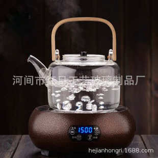 煮茶器过滤泡茶壶高温耐热竹把提梁壶功夫茶具电陶炉 玻璃烧水壶