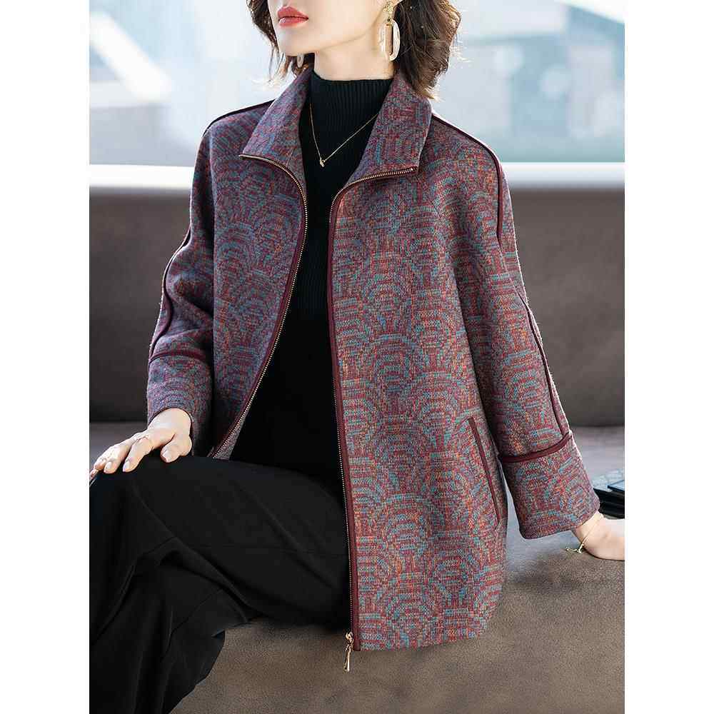 妈妈秋装外套新款洋气春秋上衣服50多岁中老年人女奶奶贵夫人品牌