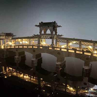 镜星廊桥 3D立体金属建筑拼图DIY手工制作益智拼装模型玩具小摆件