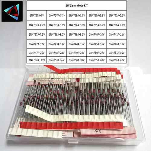 30种600个1W齐纳晶体玻璃稳压二极体1N4727(3V0)-4756A(47V)套装