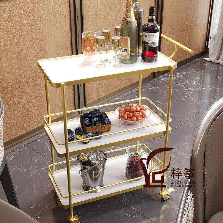 网红北欧餐车移动小推车轻奢酒店酒水车推车式置物架推车厂家直销
