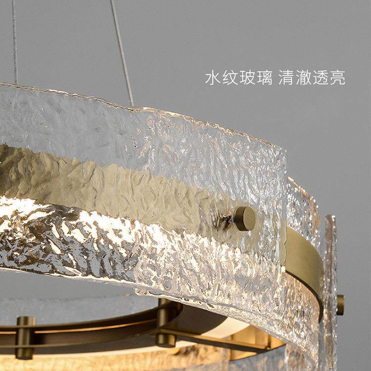 后现代轻奢客厅简约设计餐厅卧室创意水纹玻璃餐桌样板房吊灯