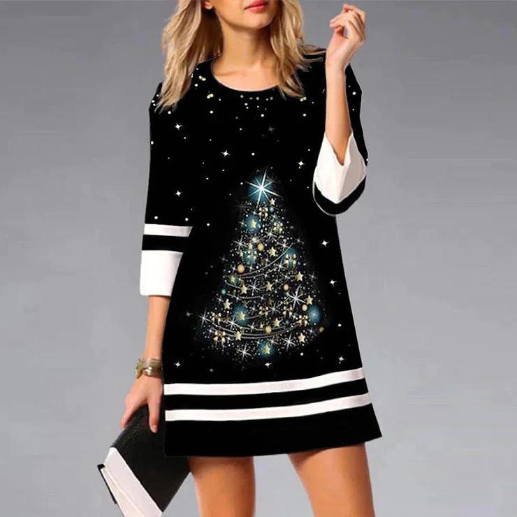 sweatshirt womens neck round long printing pattern
