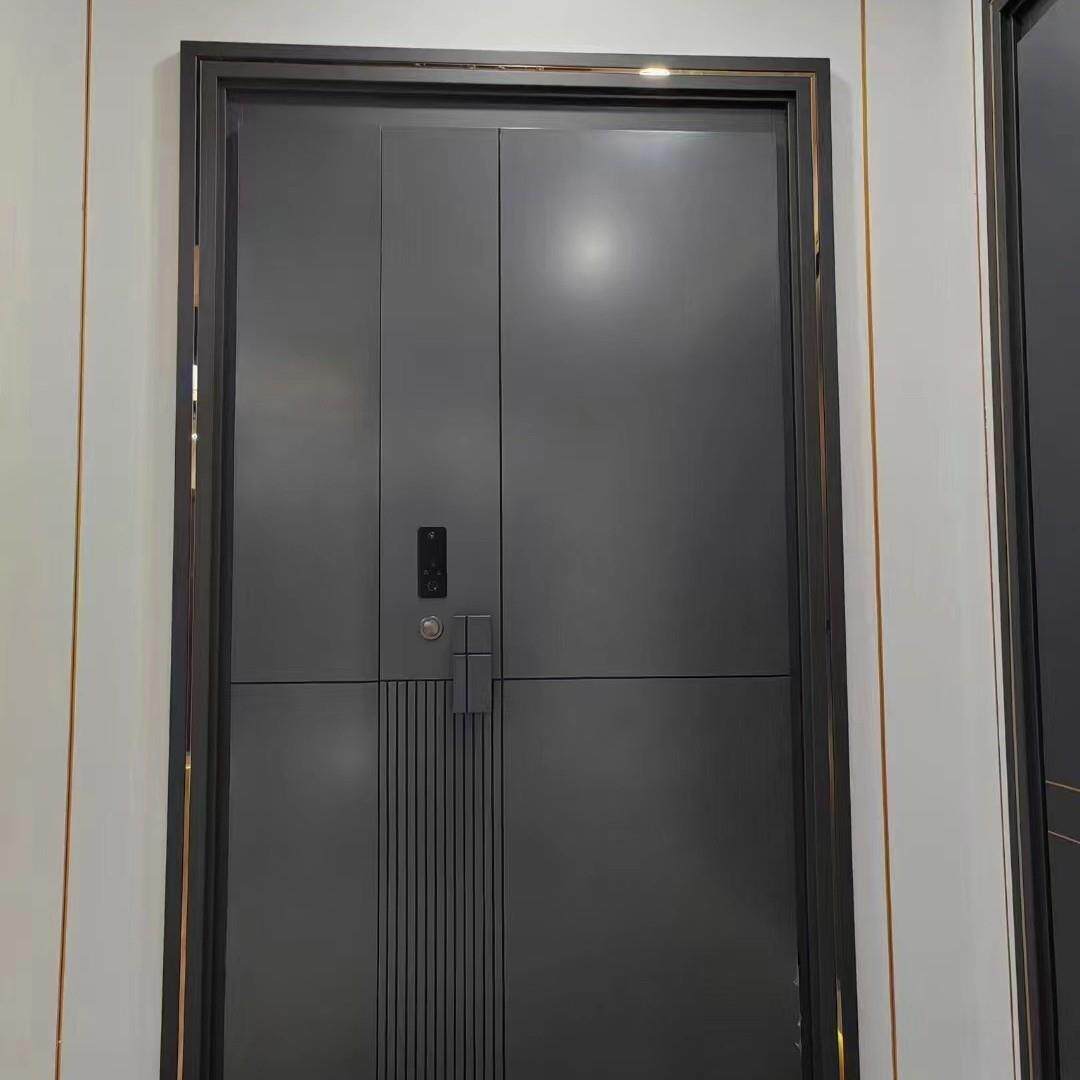 防爆铸铝门入户门防盗门别墅大门双开门现代轻奢子母门进户门