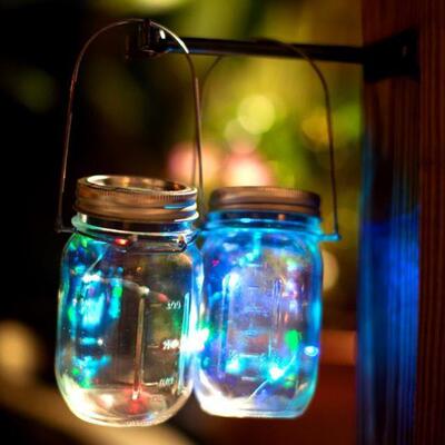 2M Solar Powered Lighting String 20LEDs Mason Jar Lid Insert