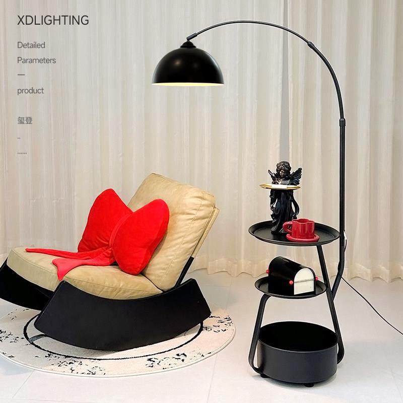 钓鱼灯落地灯客厅2025新款沙发旁高级感中古风现代氛围置物装饰灯