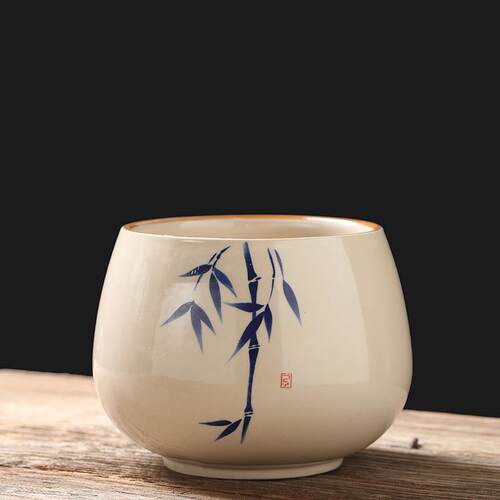 汝窑陶瓷简约家用覆古水盂茶洗建水茶水缸茶桶功夫茶渣缸功夫茶盂