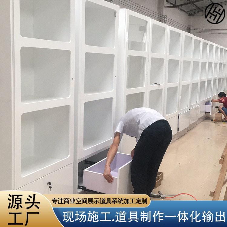 定制展厅展示格子珠首饰展示柜木质烤漆展示柜包包展示柜货柜