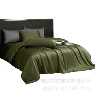 纯色裸睡床单竹纤维四件套 再生纤维素被套轻奢床上用品bamboo