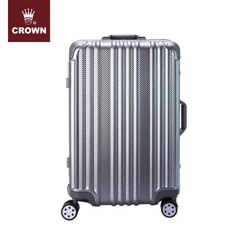 高档CORWN/皇冠铝框行李拉杆箱女托 男托运箱铝框旅行箱箱女密码
