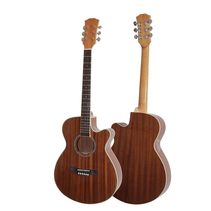 41寸全沙比利合板吉他 Guitar源头厂家 41寸民谣木吉他初学者吉他