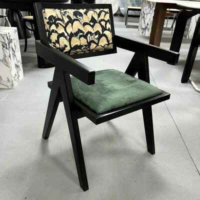 法式中风椅色扶手靠背围椅LST迪网红爆款高颜值餐椅昌加尔家黑古