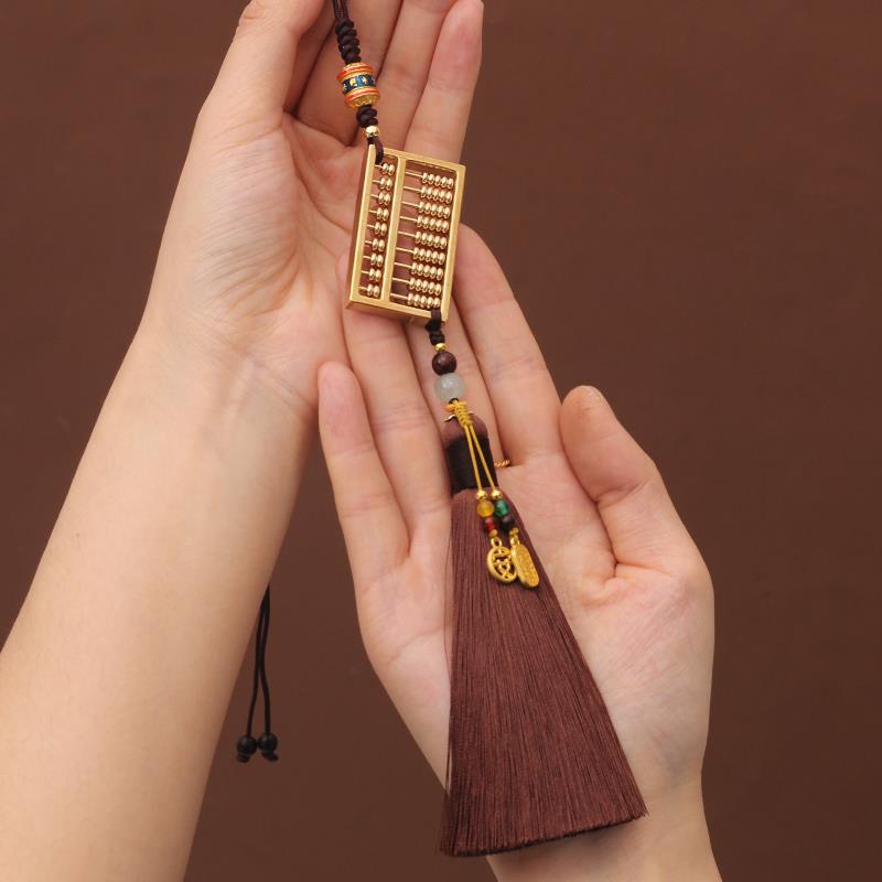 高档件黄铜算车盘汽挂内吊饰高级车感手工个性创意后视镜车载装饰